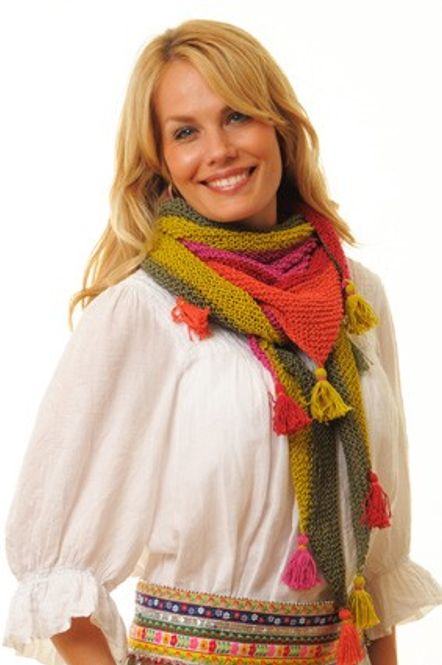 Hovedbilde Oppskrift - sjal med dusker