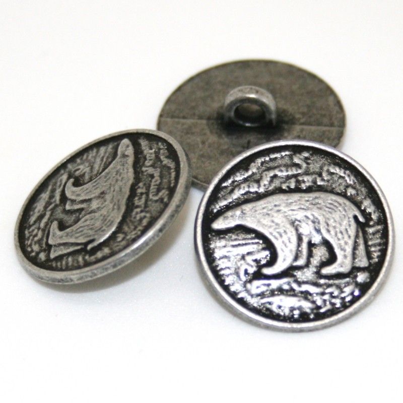 Isbjørn tinnknapp 20 mm