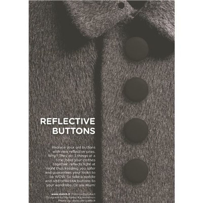 Svarte refleksknapper 22 mm
